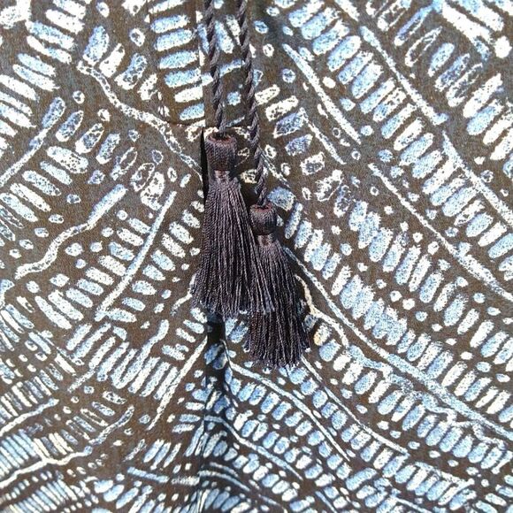 ZOZO boho Blue tribal Print  Sleeveless Midi tunic dress Sz L - Picture 7 of 11